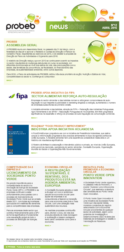 CONHEÇA A EDIÇÃO DE ABRIL DA NEWSLETTER PROBEB